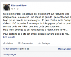 Le coup de gueule d'Edouard Baer contre le remaniement 